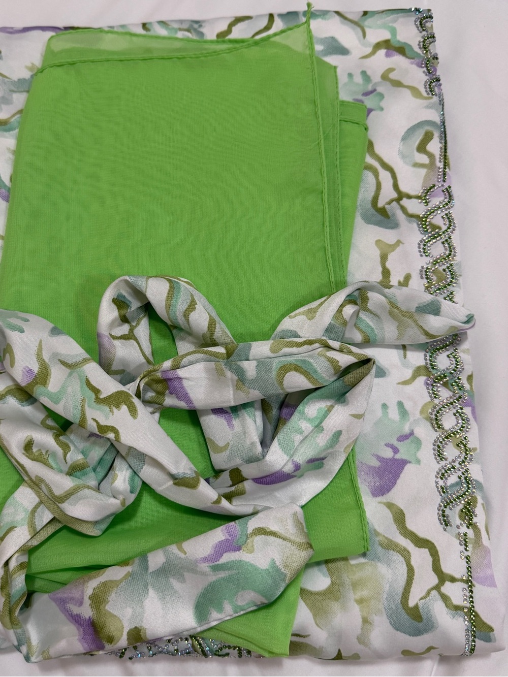 Women’s Lime Green shela with Scarf Accent